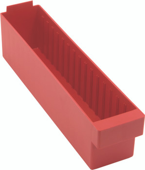 Super Tuff Euro Drawer, 17-5/8"L x 3-3/4"W x 4-5/8"H, front pull handle, Red, Red, Polysteryne, QED604RD