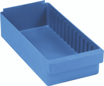 Super Tuff Euro Drawer, 17-5/8L x 8-3/8"W x 4-5/8"H, front pull handle, Blue, Blue, Polysteryne, QED606BLCS