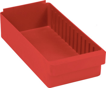 Super Tuff Euro Drawer, 17-5/8L x 8-3/8"W x 4-5/8"H, front pull handle, Red, Red, Polysteryne, QED606RD