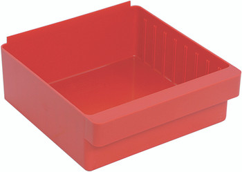Super Tuff Euro Drawer, 11-7/8"L x 11-1/8"W x 4-5/8"H, front pull handle, Red, Red, Polysteryne, QED801RDCS