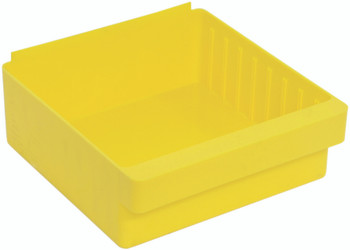 Super Tuff Euro Drawer, 11-7/8"L x 11-1/8"W x 4-5/8"H, front pull handle, Yellow, Yellow, Polysteryne, QED801YLCS