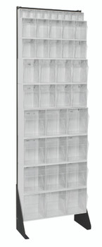 Tip Out Bin Floor Stand, single sided, 10"D x 23-5/8"W x 75"H, Black, White, Carbon Steel, QFS170-36WT