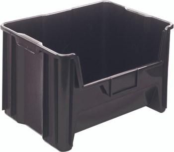Container, stacking, 15-1/4" x 19-7/8" x 12-7/16", Black, Black, Recycled PP, QGH700BRCS