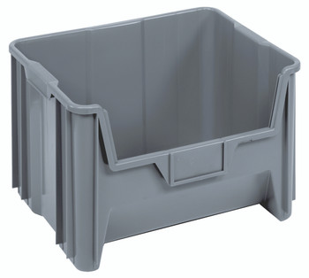 Container, stacking, 15-1/4" x 19-7/8" x 12-7/16", Gray, Gray, Polypropylene, QGH700GY