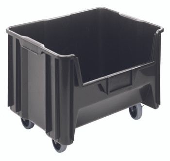 Mobile Container, stacking, 15-1/4" x 19-7/8" x 15-7/16", Black, Black, Polypropylene, QGH705MOBBK