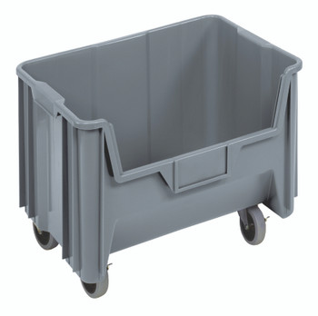 Mobile Container, stacking, 15-1/4" x 19-7/8" x 15-7/16", Gray, Gray, Polypropylene, QGH705MOBGYCS
