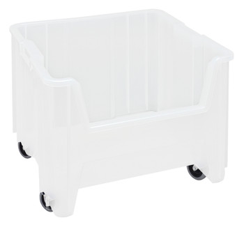 Mobile Container, stacking, 17-1/2" x 16-1/2" x 15-1/2", Clear, Clear, Polypropylene, QGH805MOBCL