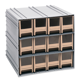 Interlocking Storage Cabinets, 11-3/8"D x 11-3/4"W x 11"H, includes: (12) IDR202, Gray, Ivory, Polysteryne, QIC-122IV