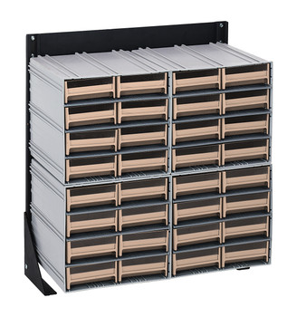 Interlocking Storage Cabinets Floor Stand, single sided, 12"D x 23-5/8"W x 28"H, Black, Ivory, Carbon Steel, QIC-124-83IV