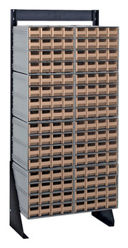 Interlocking Storage Cabinets Floor Stand, single sided, 12"D x 23-5/8"W x 52"H, Black, Ivory, Carbon Steel, QIC-148-161IV