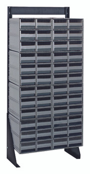 Interlocking Storage Cabinets Floor Stand, single sided, 12"D x 23-5/8"W x 52"H, Black, Gray, Carbon Steel, QIC-148-64GY
