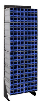 Interlocking Storage Cabinets Floor Stand, single sided, 12"D x 23-5/8"W x 75"H, Black, Blue, Carbon Steel, QIC-170-122BL