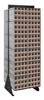 Interlocking Storage Cabinets Floor Stand, double sided, 24"D x 23-5/8"W x 75"H, Black, Ivory, Carbon Steel, QIC-270-122IV
