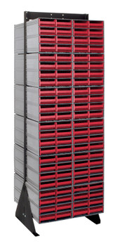 Interlocking Storage Cabinets Floor Stand, double sided, 24"D x 23-5/8"W x 75"H, Black, Red, Carbon Steel, QIC-270-83RD