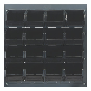Louvered Panel, wall mounted, 18"L x 6"D x 19"H, Gray, Black, Carbon Steel, QLP-1819-210-16BK