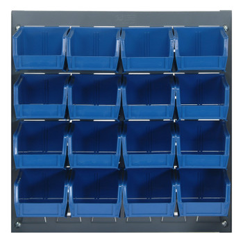 Louvered Panel, wall mounted, 18"L x 6"D x 19"H, Gray, Blue, Carbon Steel, QLP-1819-210-16BL