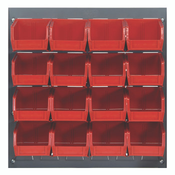 Louvered Panel, wall mounted, 18"L x 6"D x 19"H, Gray, Red, Carbon Steel, QLP-1819-210-16RD