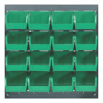 Louvered Panel, wall mounted, 18"L x 8"D x 19"H, Gray, Green, Carbon Steel, QLP-1819-220-16GN
