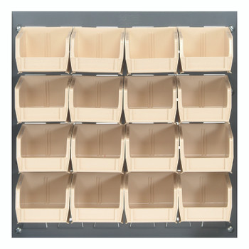 Louvered Panel, wall mounted, 18"L x 8"D x 19"H, Gray, Ivory, Carbon Steel, QLP-1819-220-16IV