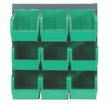 Louvered Panel, wall mounted, 18"L x 11"D x 19"H, Gray, Green, Carbon Steel, QLP-1819-230-9GN