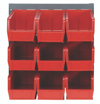Louvered Panel, wall mounted, 18"L x 11"D x 19"H, Gray, Red, Carbon Steel, QLP-1819-230-9RD