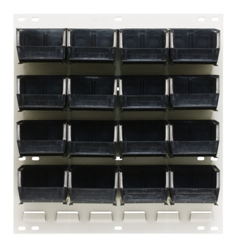 Louvered Panel, wall mounted, 18"L x 6"D x 19"H, Oyster White, Black, Carbon Steel, QLP-1819HC-210-16BK