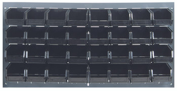 Louvered Panel, wall mounted, 36"L x 8"D x 19"H, Gray, Black, Carbon Steel, QLP-3619-220-32BK