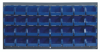 Louvered Panel, wall mounted, 36"L x 8"D x 19"H, Gray, Blue, Carbon Steel, QLP-3619-220-32BL