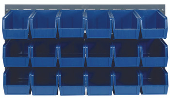 Louvered Panel, wall mounted, 36"L x 11"D x 19"H, Gray, Blue, Carbon Steel, QLP-3619-230-18BL