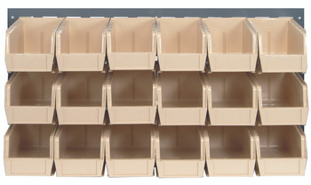 Louvered Panel, wall mounted, 36"L x 11"D x 19"H, Gray, Ivory, Carbon Steel, QLP-3619-230-18IV