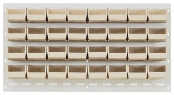 Louvered Panel, wall mounted, 36"L x 8"D x 19"H, Oyster White, Ivory, Carbon Steel, QLP-3619HC-220-32IV