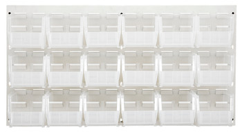 Louvered Panel, wall mounted, 36"L x 11"D x 19"H, Oyster White, Clear, Carbon Steel, QLP-3619HC-230-18CL