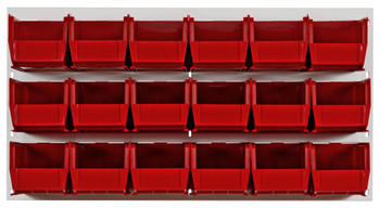 Louvered Panel, wall mounted, 36"L x 11"D x 19"H, Oyster White, Red, Carbon Steel, QLP-3619HC-230-18RD
