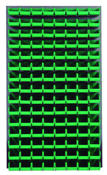 Louvered Panel, wall mounted, 36"L x 8"D x 61"H, Gray, Green, Carbon Steel, QLP-3661-220-120GN