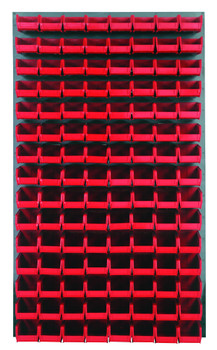Louvered Panel, wall mounted, 36"L x 8"D x 61"H, Gray, Red, Carbon Steel, QLP-3661-220-120RD