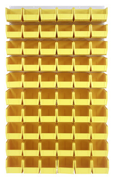 Louvered Panel, wall mounted, 36"L x 11"D x 61"H, Oyster White, Yellow, Carbon Steel, QLP-3661HC-230-60YL