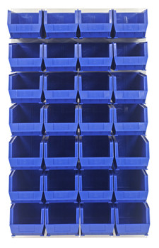 Louvered Panel, wall mounted, 36"L x 15"D x 61"H, Oyster White, Blue, Carbon Steel, QLP-3661HC-240-28BL