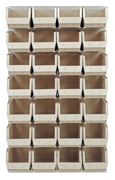 Louvered Panel, wall mounted, 36"L x 15"D x 61"H, Oyster White, Ivory, Carbon Steel, QLP-3661HC-240-28IV