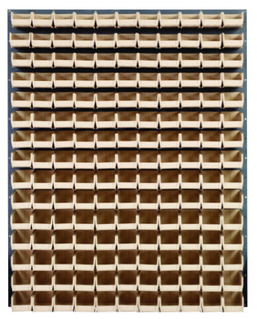 Louvered Panel, wall mounted, 48"L x 8"D x 61"H, Gray, Ivory, Carbon Steel, QLP-4861-220-165IV