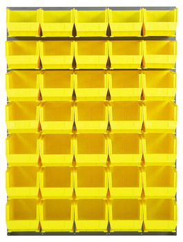 Louvered Panel, wall mounted, 48"L x 15"D x 61"H, Gray, Yellow, Carbon Steel, QLP-4861-240-35YL