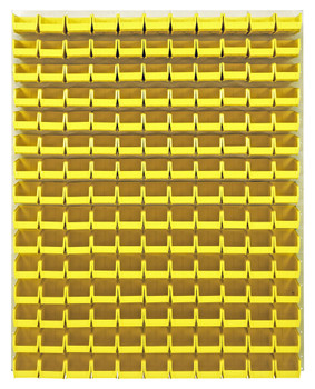 Louvered Panel, wall mounted, 48"L x 8"D x 61"H, Oyster White, Yellow, Carbon Steel, QLP-4861HC-220-165YL