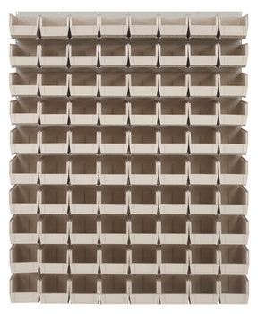 Louvered Panel, wall mounted, 48"L x 11"D x 61"H, Oyster White, Ivory, Carbon Steel, QLP-4861HC-230-80IV