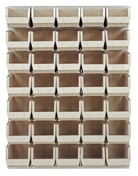 Louvered Panel, wall mounted, 48"L x 15"D x 61"H, Oyster White, Ivory, Carbon Steel, QLP-4861HC-240-35IV