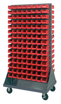 Louvered Rack, 36"W x 25"D x 72"H, 1200 lb. capacity, Gray, Red, Carbon Steel, QMD-36H-220RD