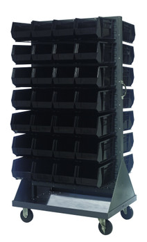 Louvered Rack, 36"W x 30"D x 72"H, 1200 lb. capacity, Gray, Black, Carbon Steel, QMD-36H-240BK