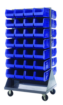 Louvered Rack, 36"W x 30"D x 72"H, 1200 lb. capacity, Gray, Blue, Carbon Steel, QMD-36H-240BL