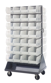 Louvered Rack, 36"W x 30"D x 72"H, 1200 lb. capacity, Gray, Clear, Carbon Steel, QMD-36H-240CL