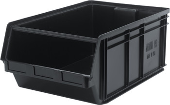 Magnum Bin, 29"L x 18-3/8"W x 11-7/8"H, 150 lbs. stack capacity, Black, Black, Recycled PP, QMS743BR