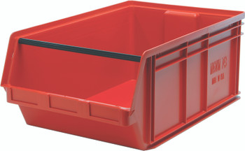 Magnum Bin, 29"L x 18-3/8"W x 11-7/8"H, 150 lbs. stack capacity, Red, Red, Polypropylene, QMS743RD