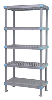 Millenia Shelving Unit, 54"W x 24"D x 50"H, 2000 lbs load capacity, Gray, 0, Polypropylene/ABS, QP245450VS-4